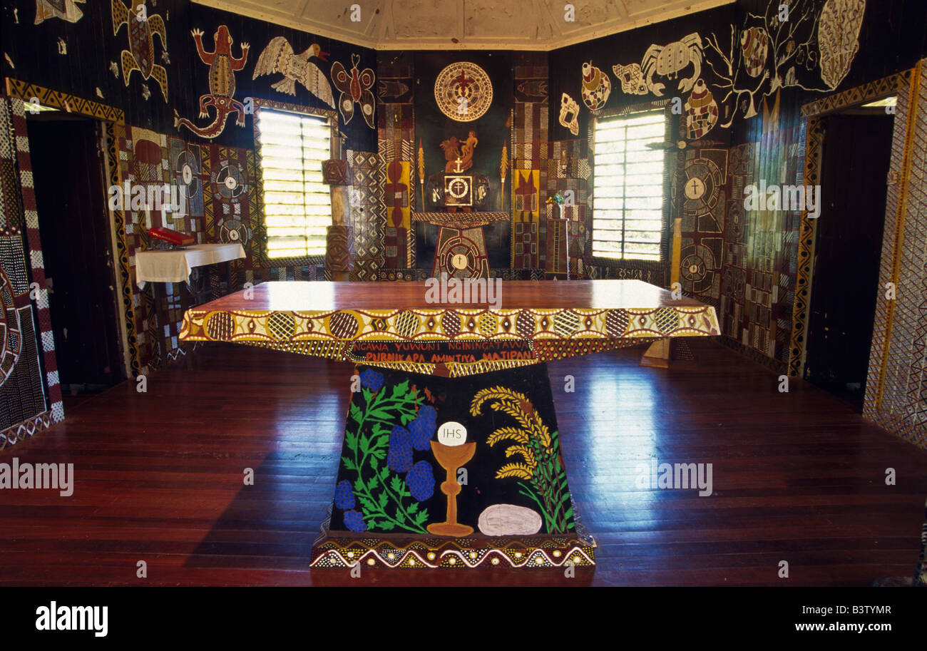 Kirche innen, "Bathurst Island", Australien Stockfoto