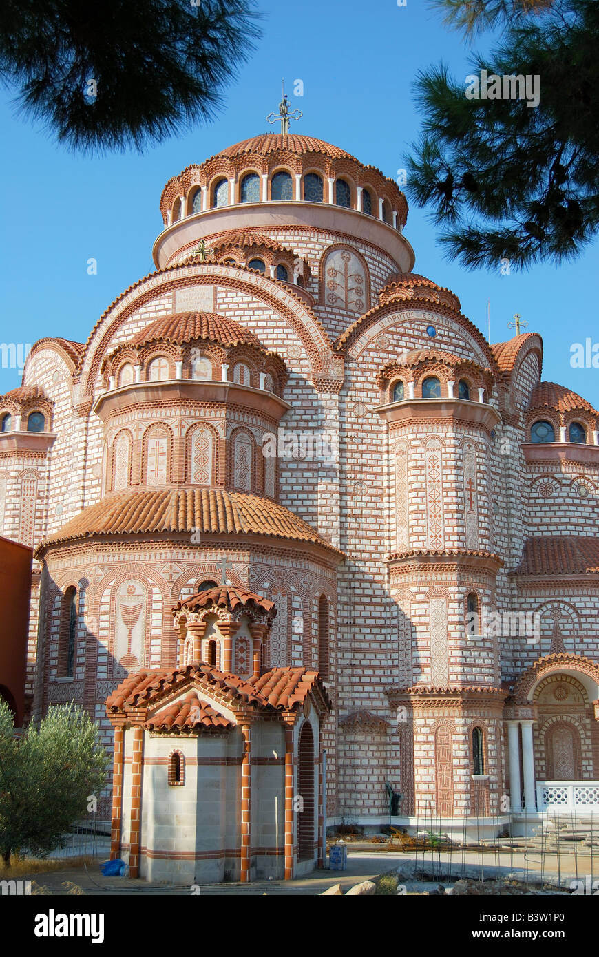 Neue griechische orthodoxe Kirche, Nea Moudania, Chalkidiki, Zentralmakedonien, Griechenland Stockfoto
