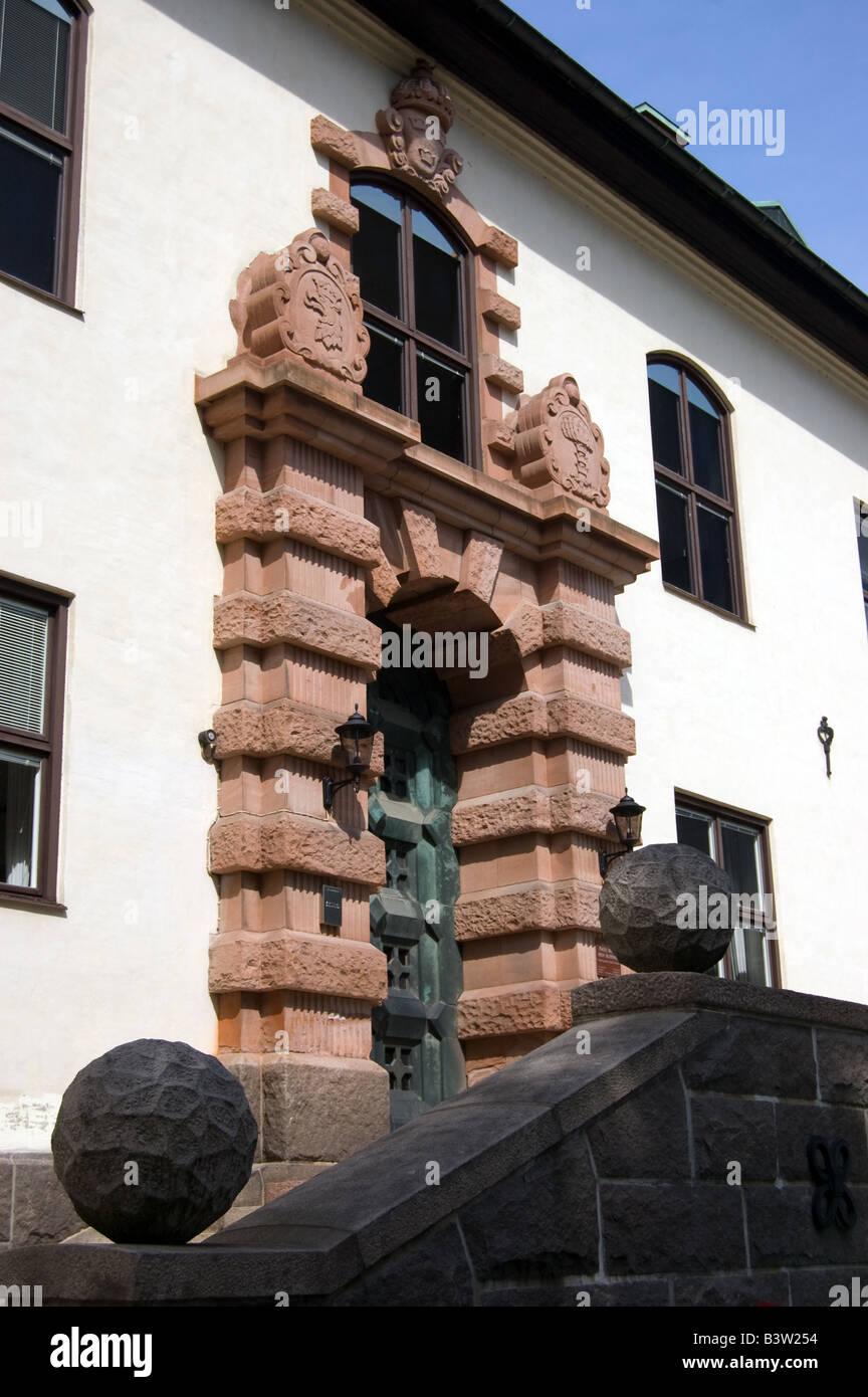 Reich verzierte Eingangstür Rahmen Stockfoto