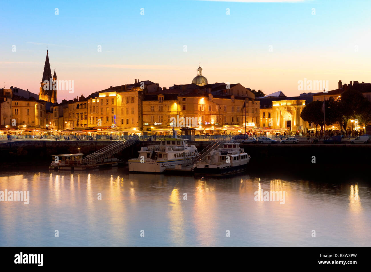 La Rochelle in der Nacht in Frankreich Stockfoto