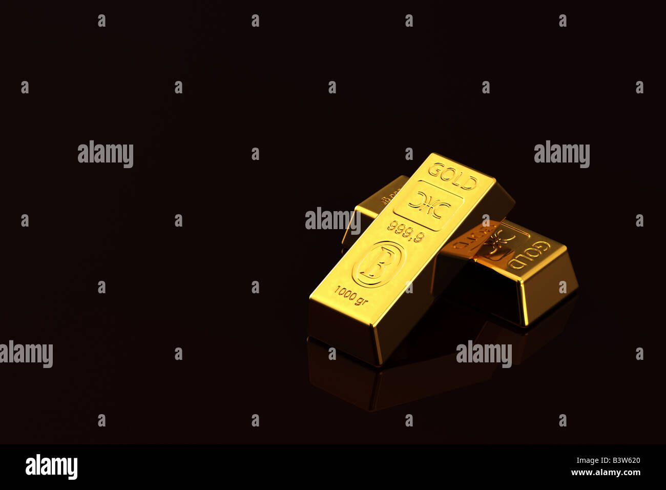 Gold Goldbarren Stockfoto