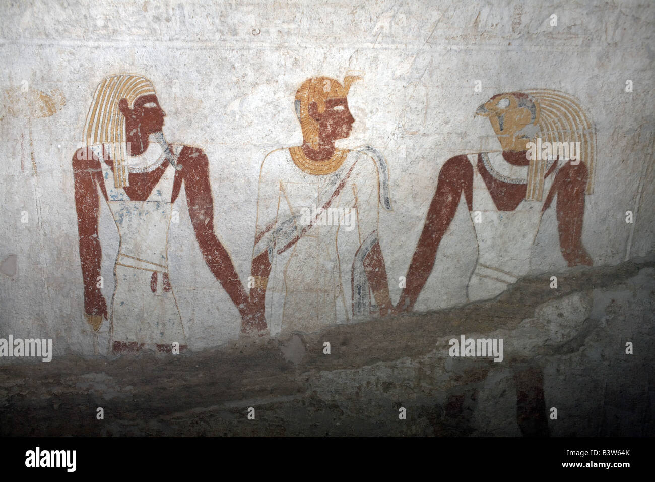 Wandmalereien auf dem königlichen Friedhof El Kurru, Sudan Stockfoto