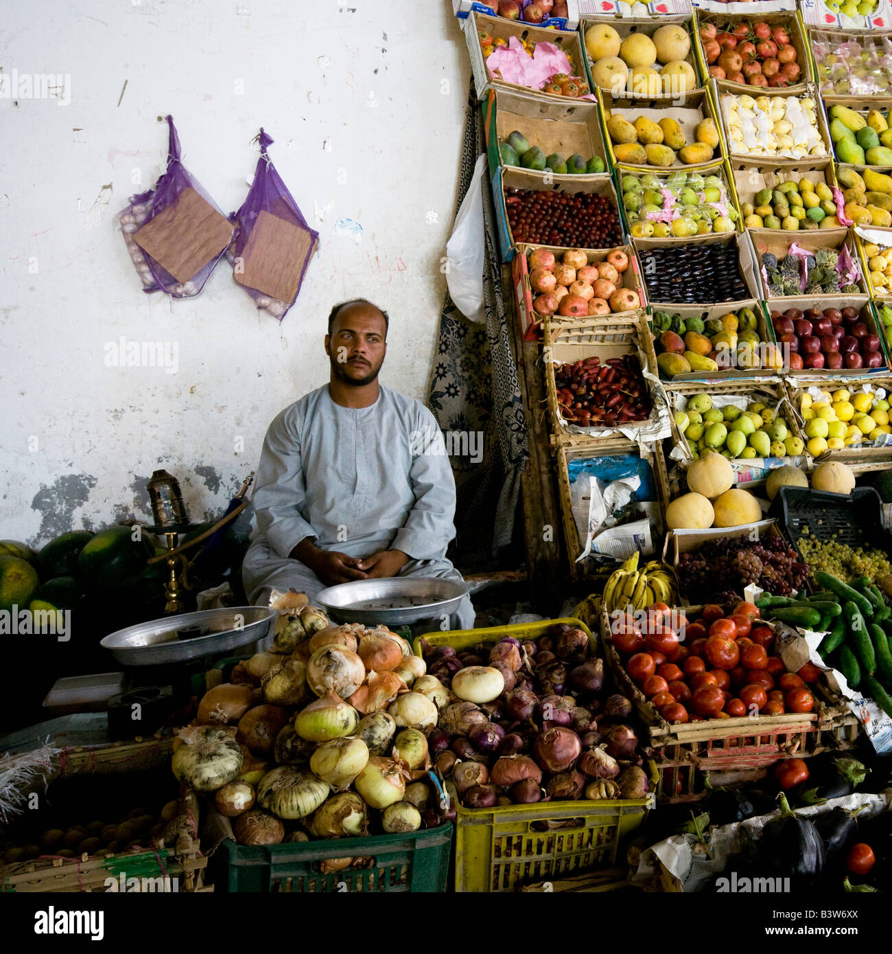 Obst-Verkäufer Hurghada Ägypten Stockfoto