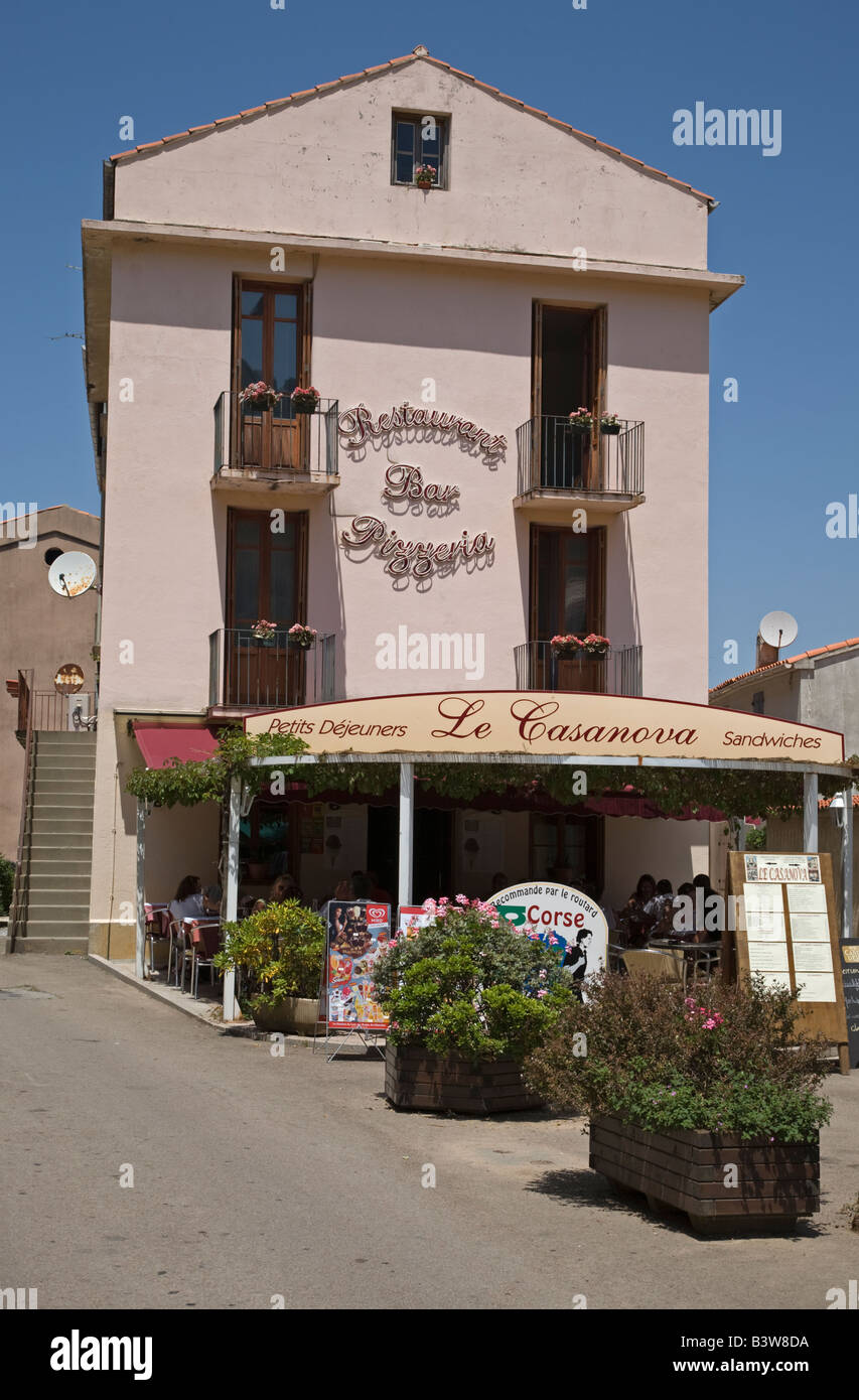 Restaurant in Piana Corse du Sud-Frankreich Stockfoto