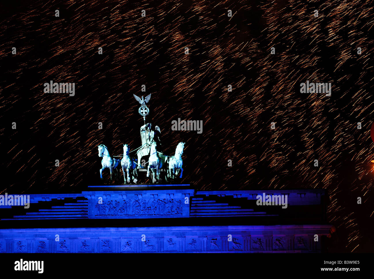 Berlin, Nachtleben, Stadt, Quadriga, Foto Kazimierz Jurewicz, Stockfoto
