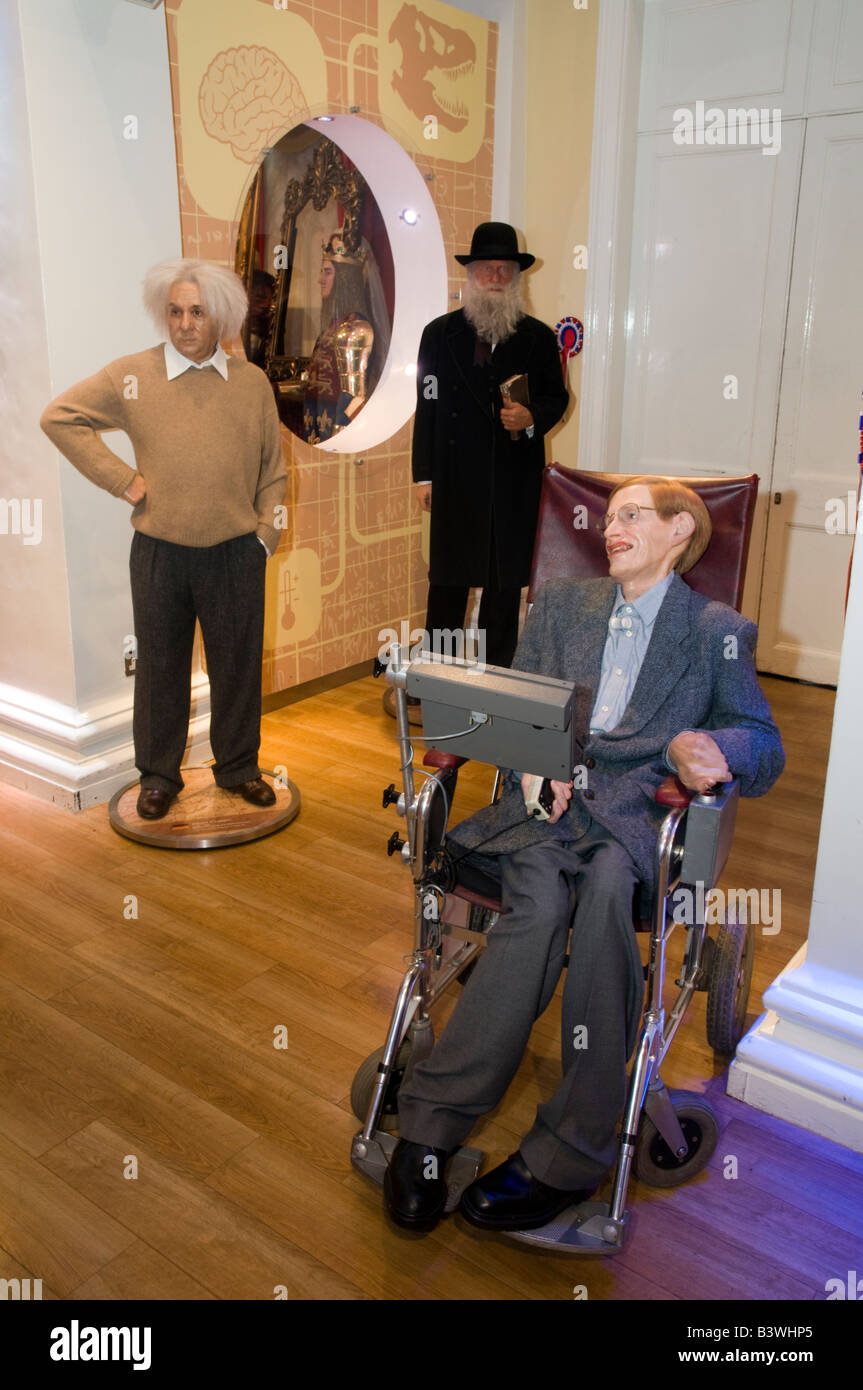 Waxwork-Modell von Stephen Hawking bei Madame Tussauds London England UK Stockfoto