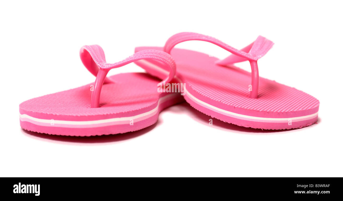 Rosa Flip flops Stockfoto