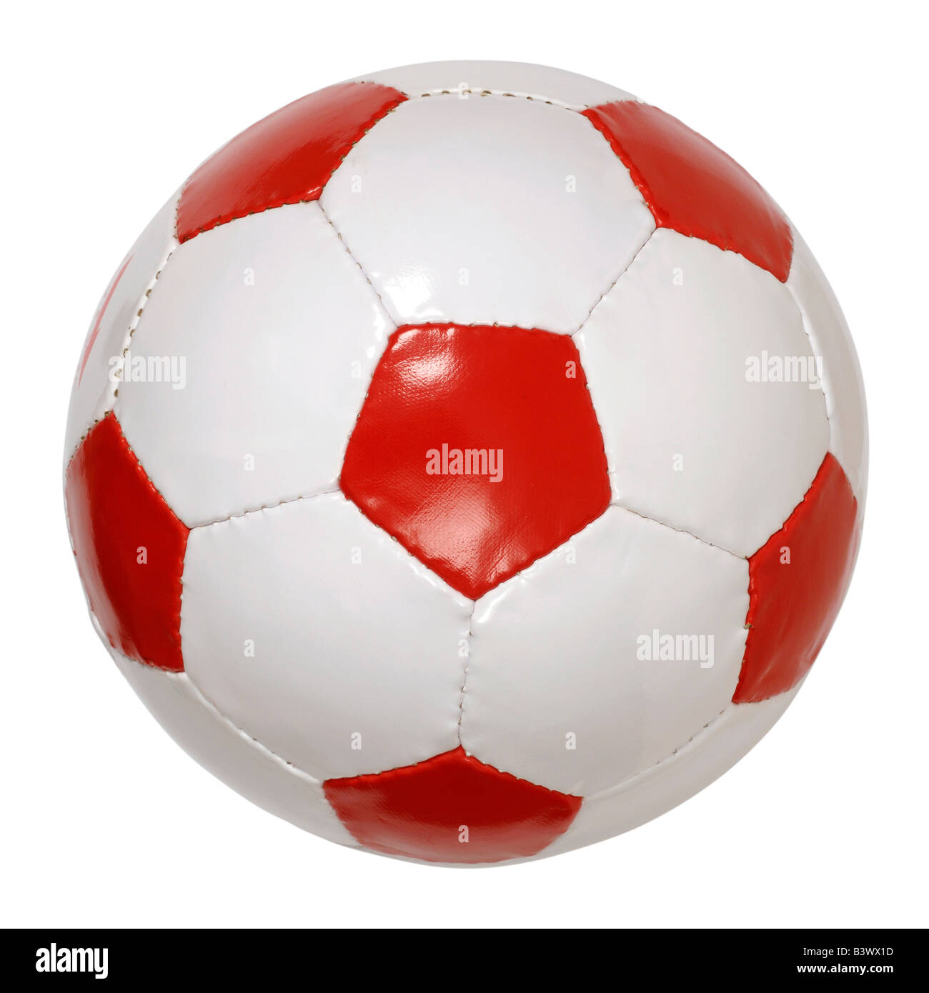 Rote und weiße Fußball Stockfoto