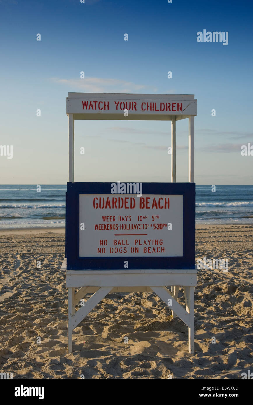 Stand der Rettungsschwimmer am Strand Stockfoto