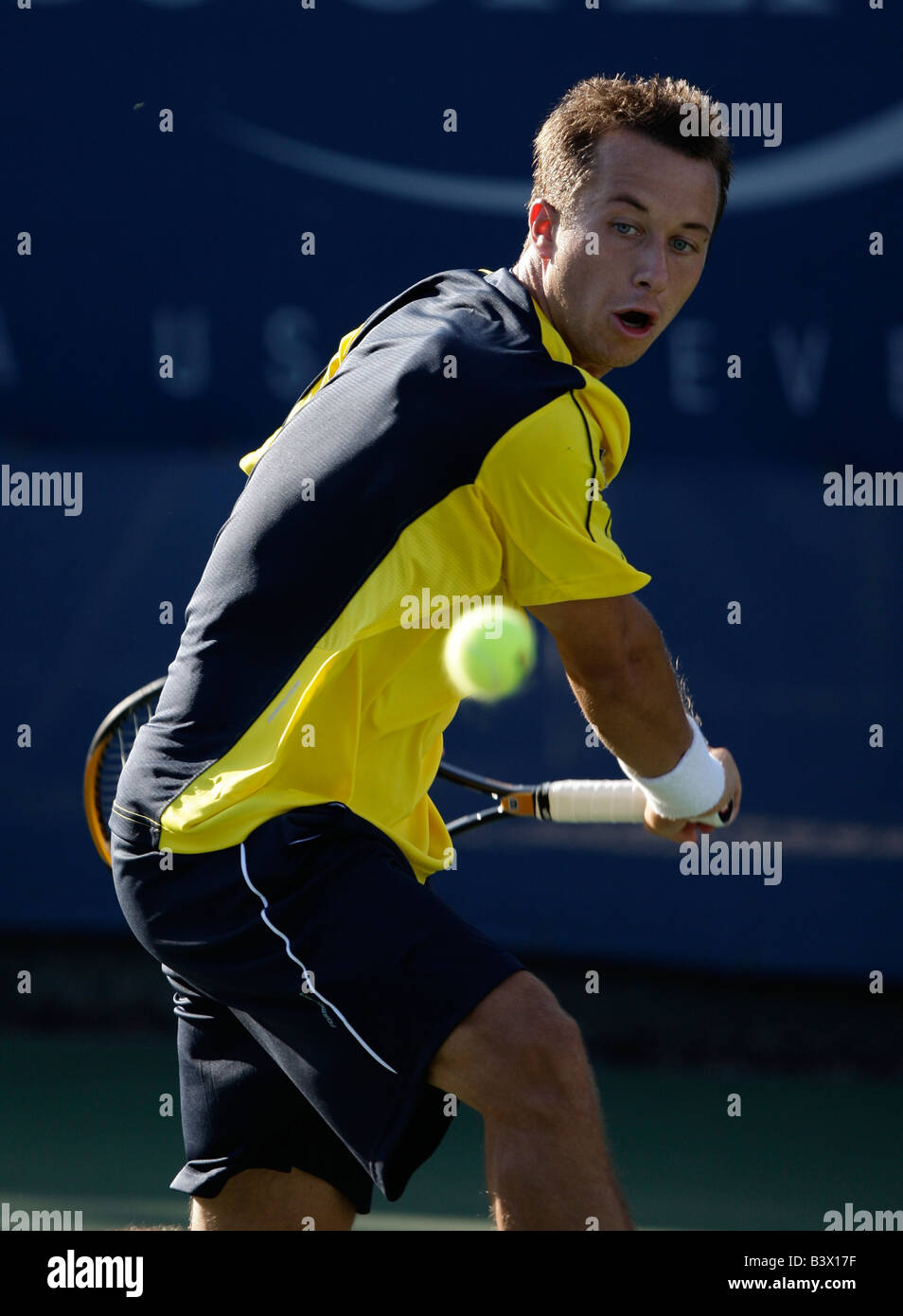 Philipp Kohlschreiber (GER) in Aktion bei den US Open. Stockfoto