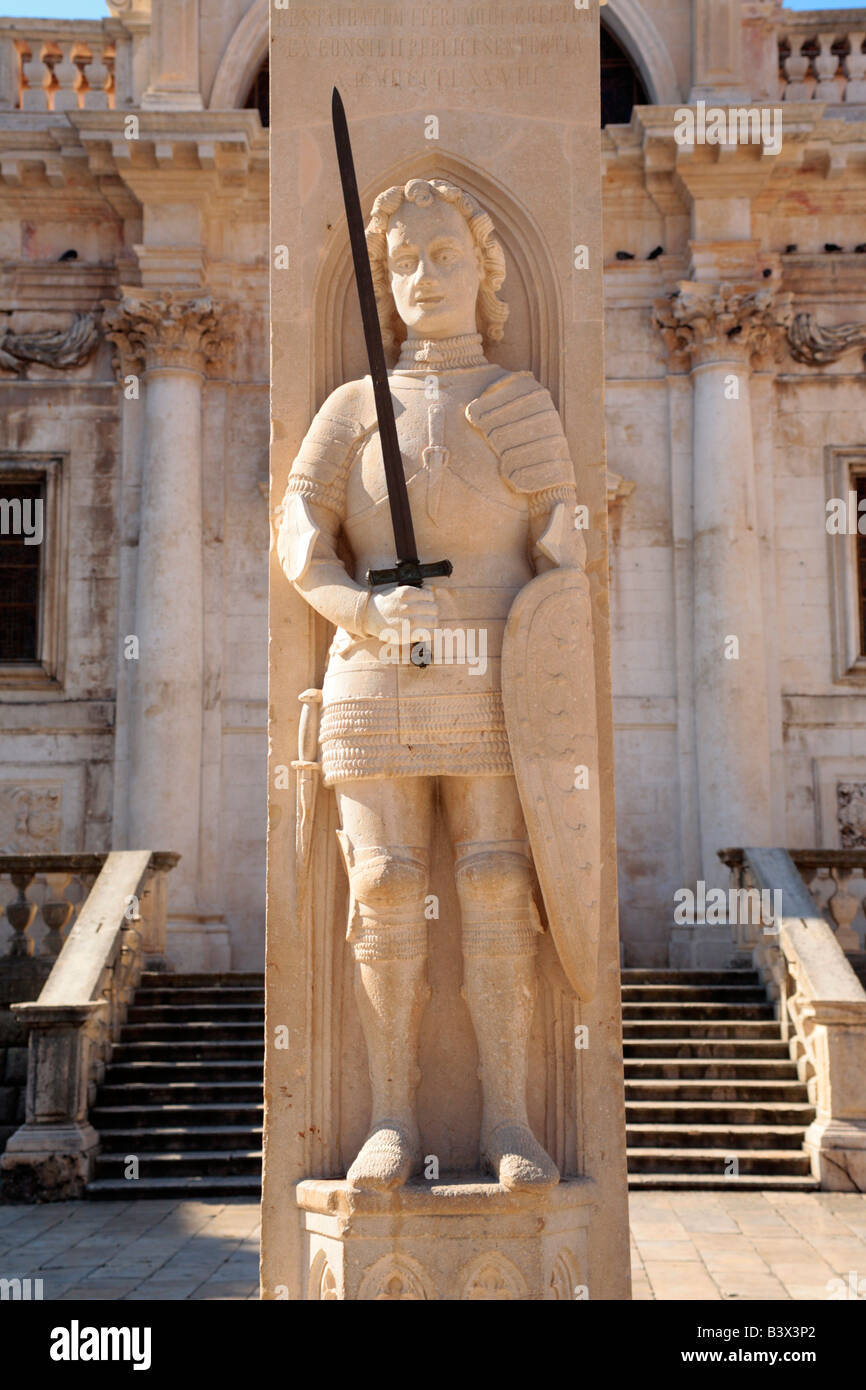 Roland-Statue in der alten Stadt von Dubrovnik, Kroatien, Osteuropa Stockfoto