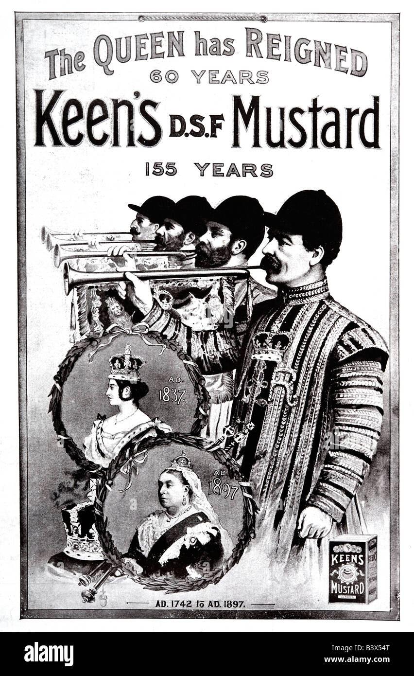 1897 viktorianischen Werbung für Keen Senf für nur zur redaktionellen Nutzung Stockfoto
