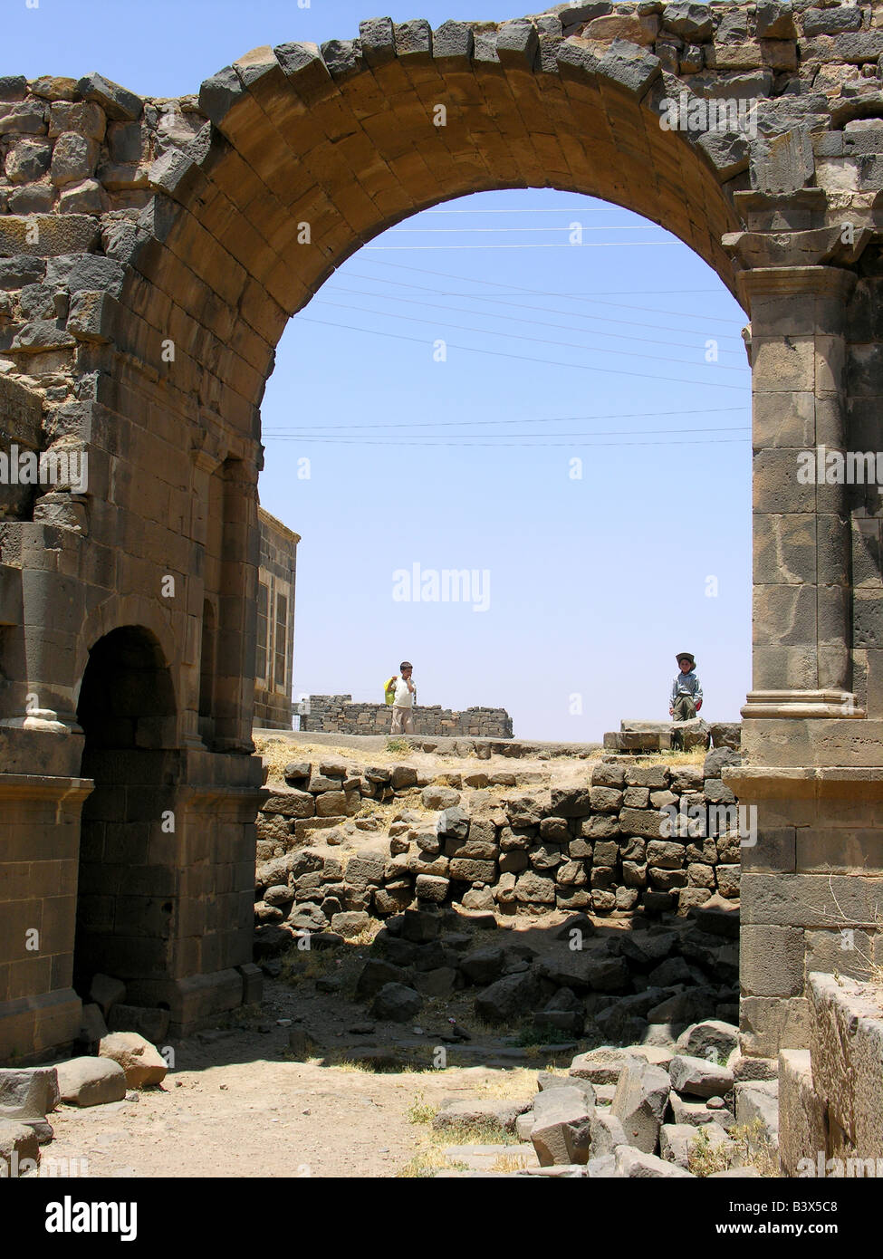 Römische Ruinen von Bosra Syrien Stockfoto