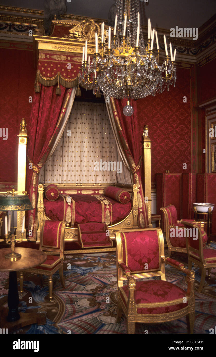 Napoleon Bonaparte Schlafzimmer in COMPIEGNE Königspalast in der Region Picardie Frankreich Stockfoto
