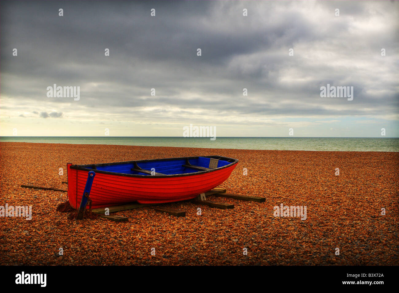 Boot am Strand Stockfoto