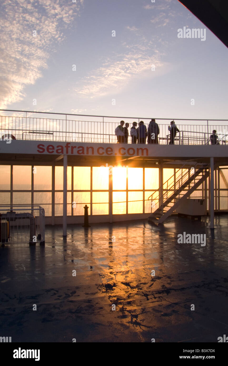Kanal-Fähre-Sonnenaufgang Stockfoto