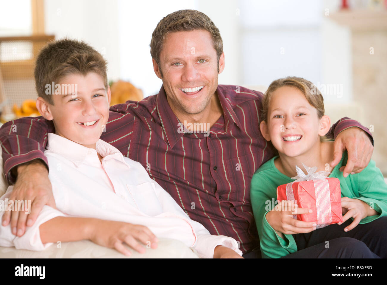 Familienbild zu Weihnachten Stockfoto