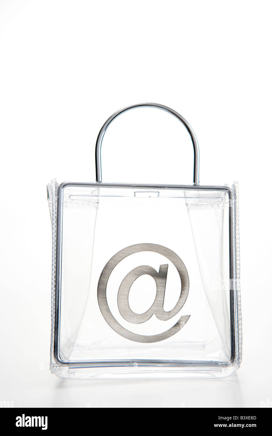 'At' Symbol In einer Tasche Stockfoto