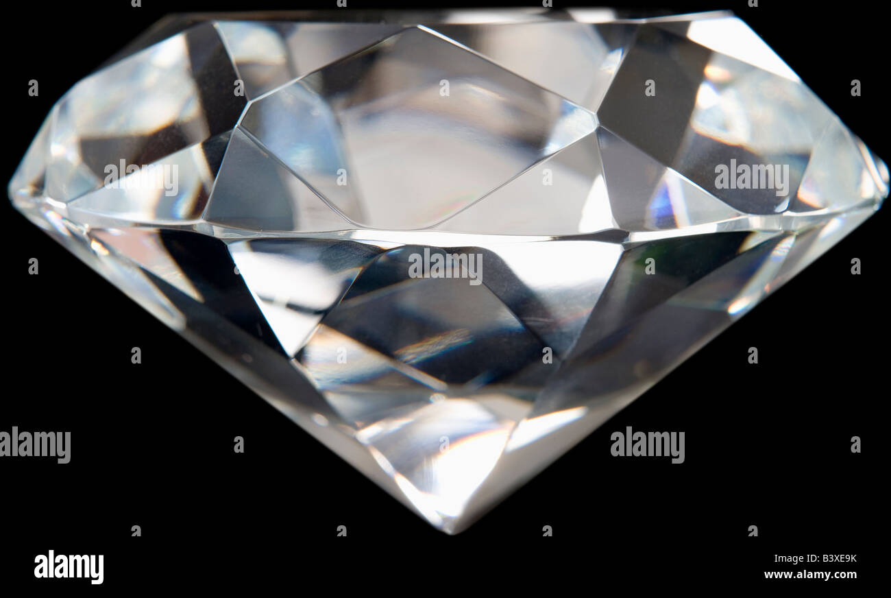 Nahaufnahme des makellosen Diamanten Stockfoto