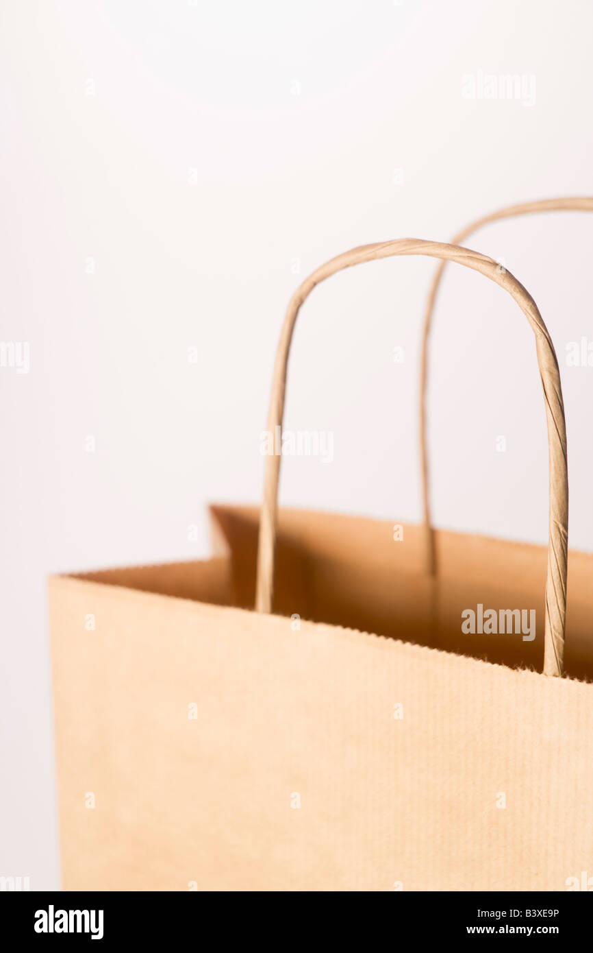 Nahaufnahme der braune Papiertüte Stockfoto