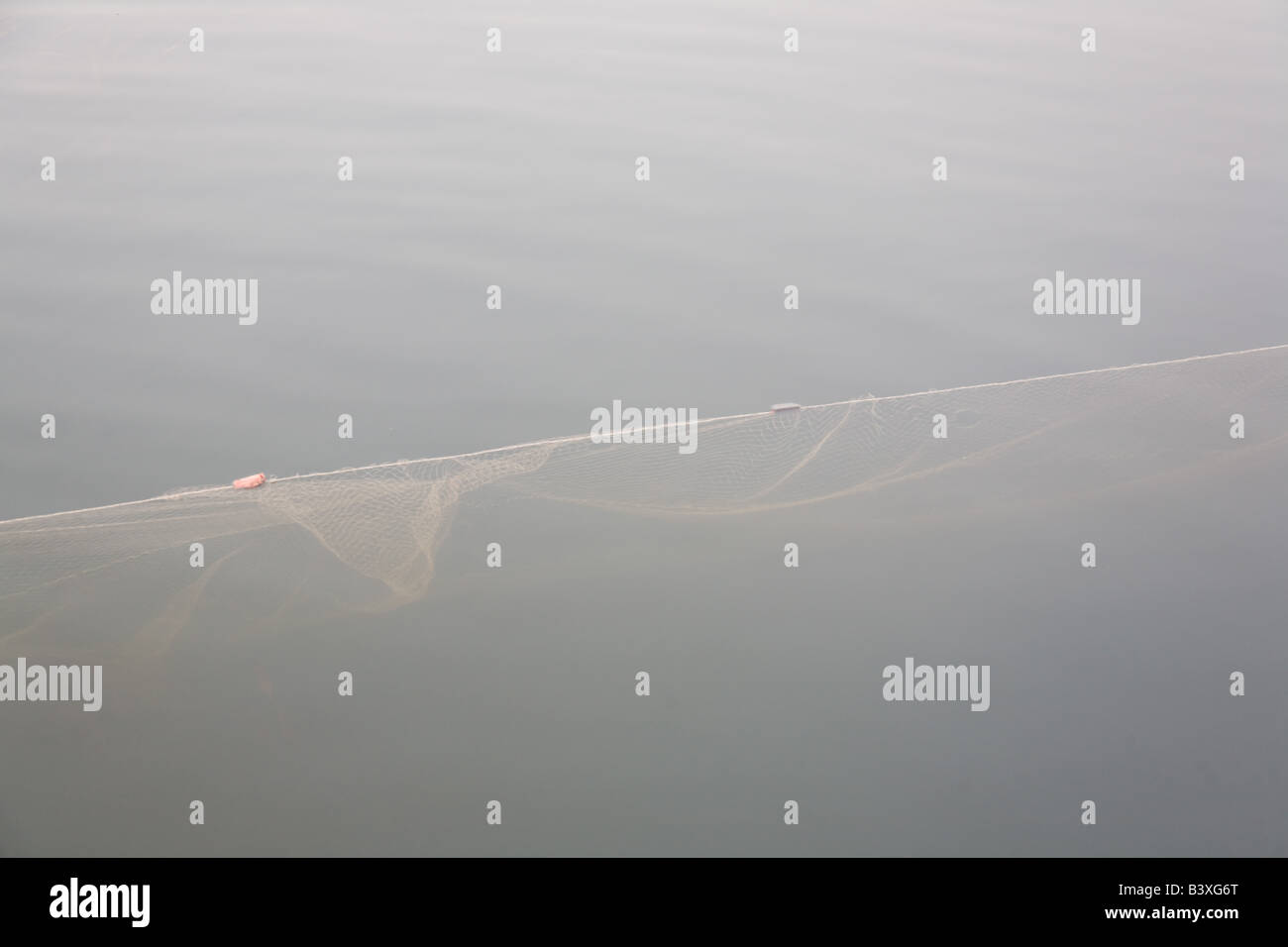 Illegale Netz Fischernetzen, Kafuie Fluss Sambia Afrika Stockfoto