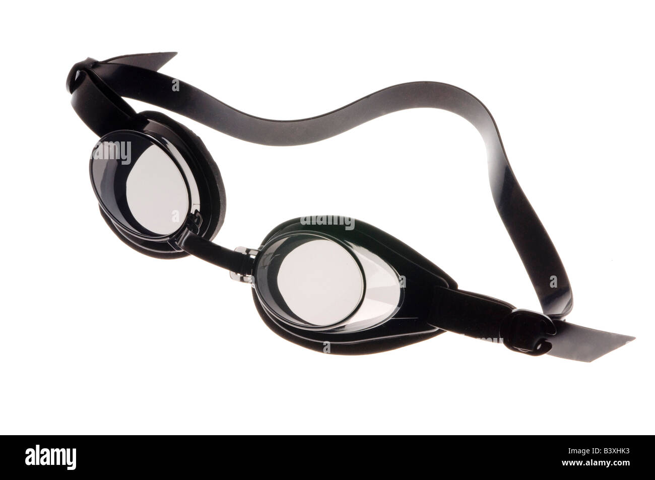Schwimmen-Schutzbrillen auf weiß Stockfoto