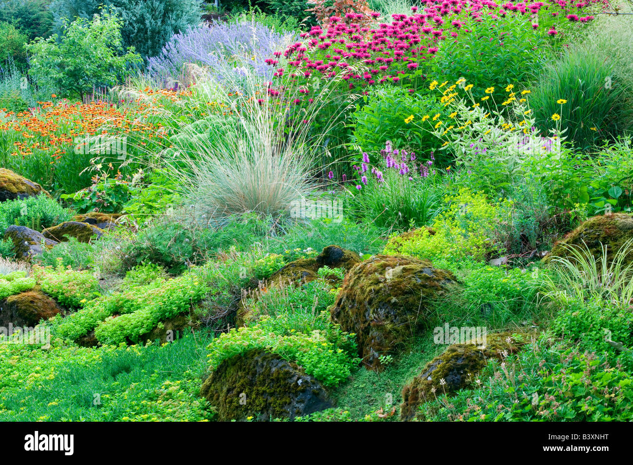 Steingarten an Oregon Gardens Oregon Stockfoto