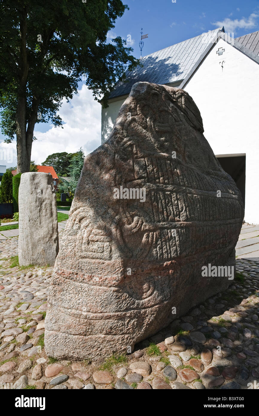 Runensteine, Jelling, Jütland, Dänemark Stockfoto
