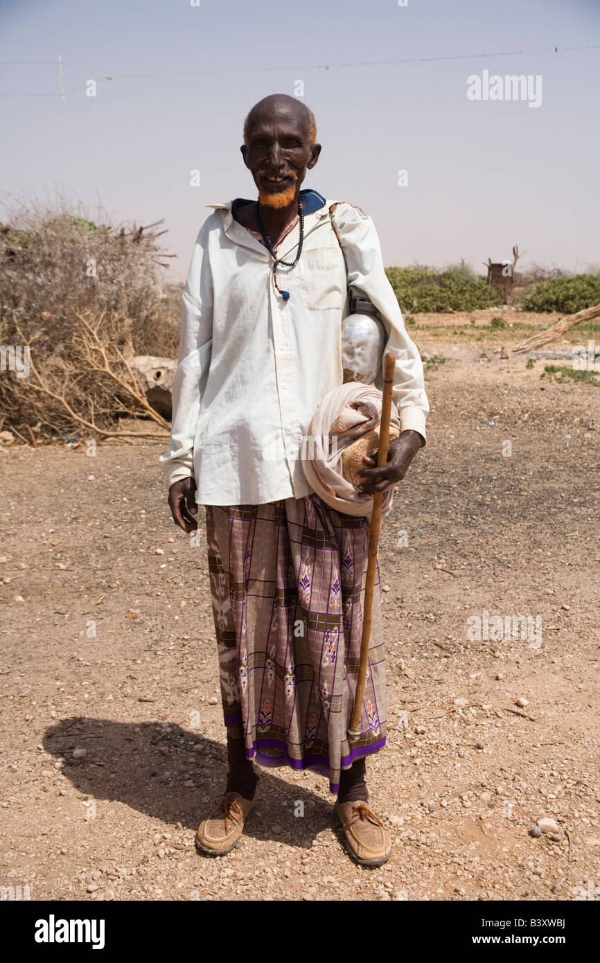 Somali-Greis mit Henna auf seinen Bart Stockfoto