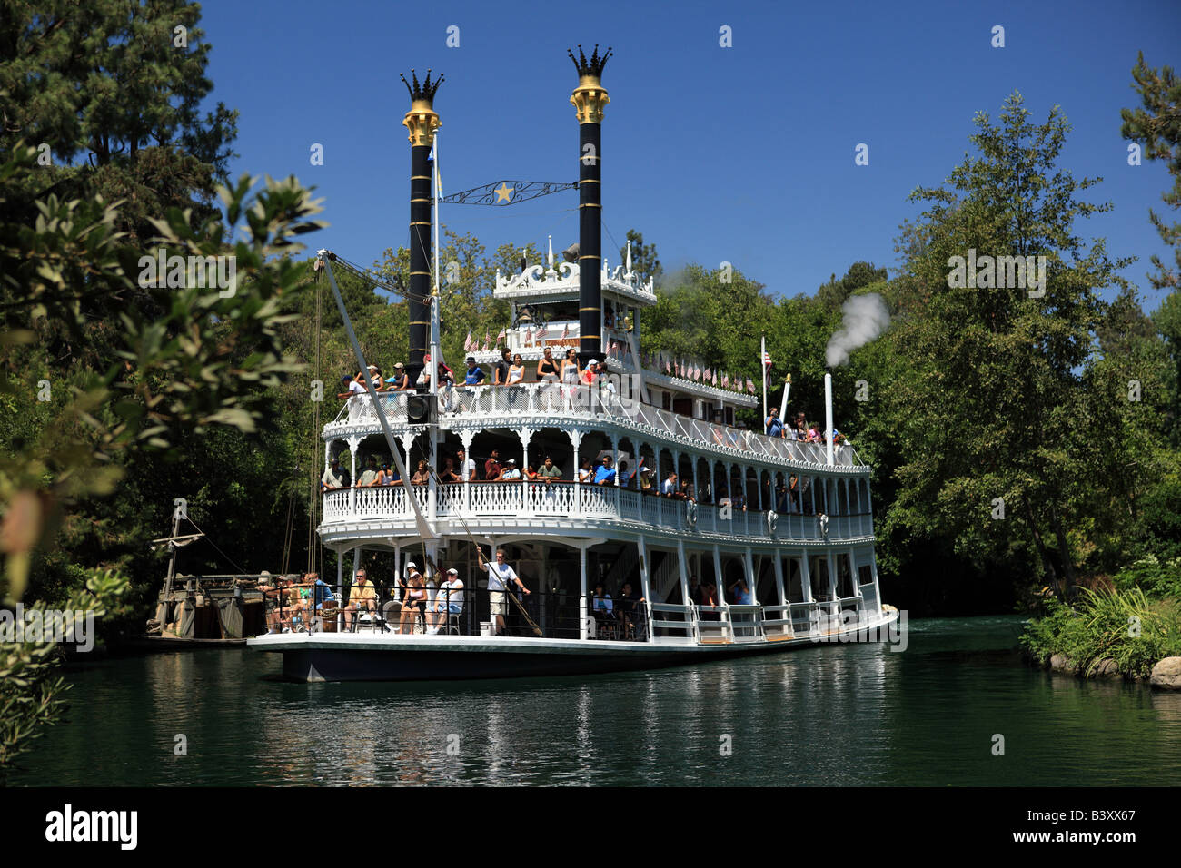 Mark Twain Riverboat, im Disneyland. Stockfoto