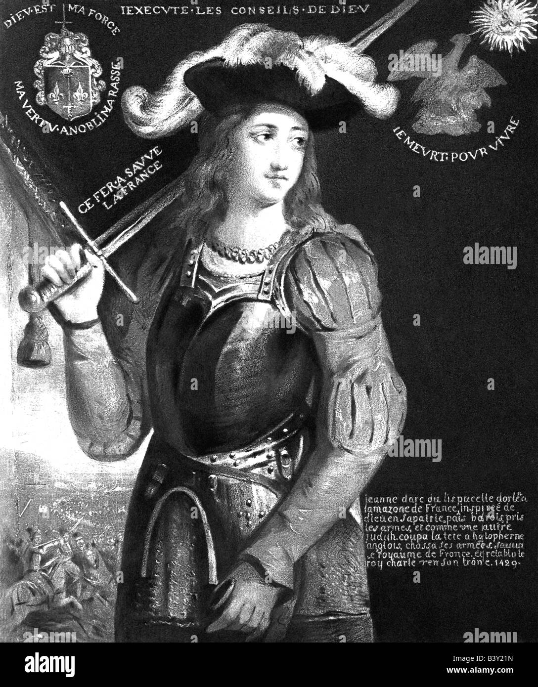 Jeanne d ' Arc in Rüstung Stockfoto