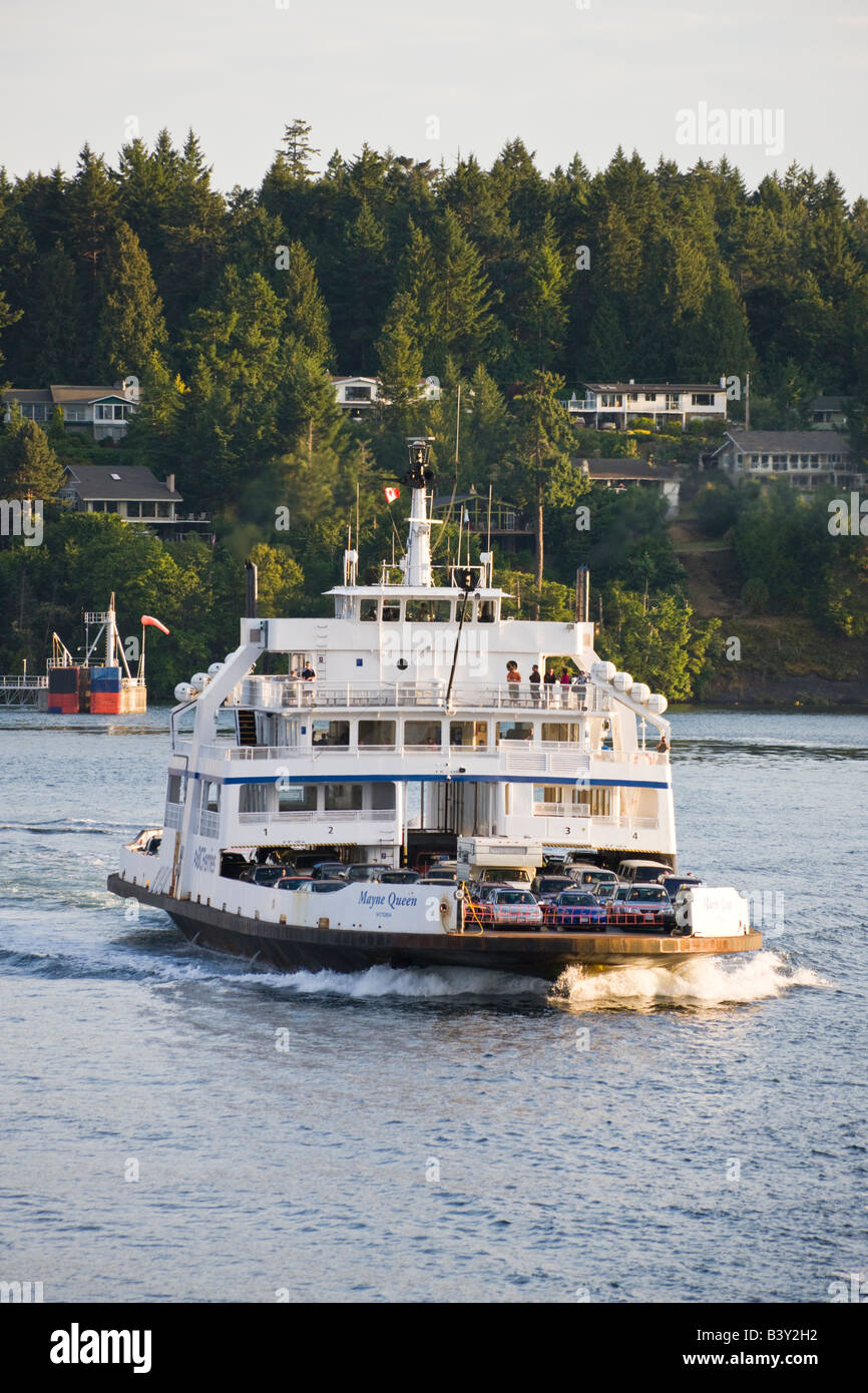 Mayne Königin der Cumberland Fähre verlassen Swartz Bay, Vancouver Island, British Columbia, Kanada Stockfoto