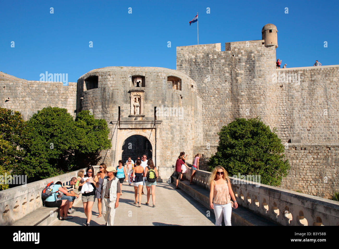 Pile Tor zur Altstadt von Dubrovnik, Kroatien, Osteuropa Stockfoto