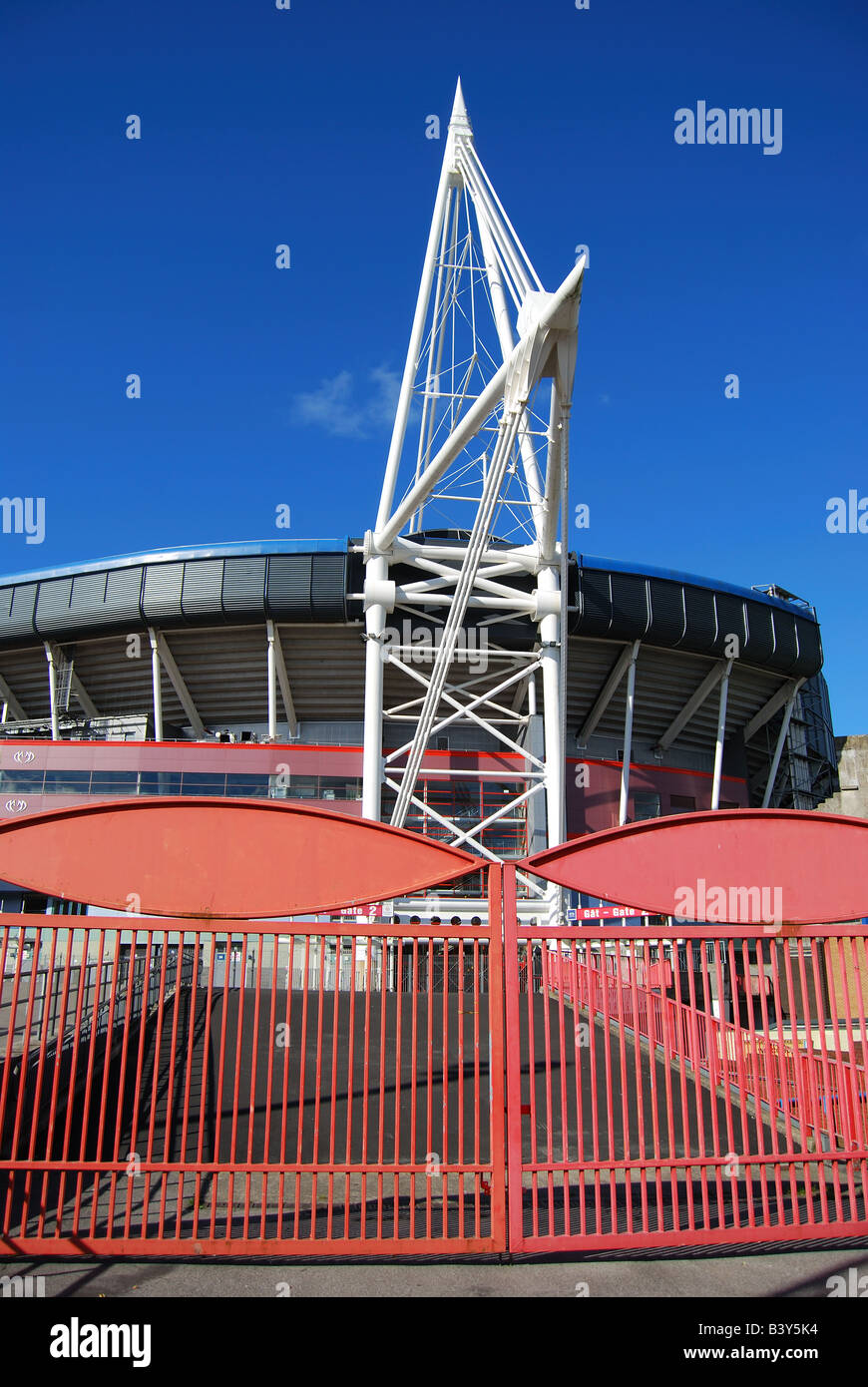Außenansicht des Millennium Stadium, Cardiff, Wales, Vereinigtes Königreich Stockfoto