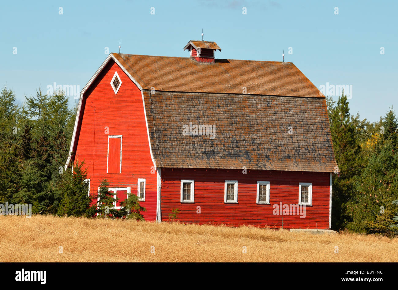 Rote Scheune 0805 Stockfoto