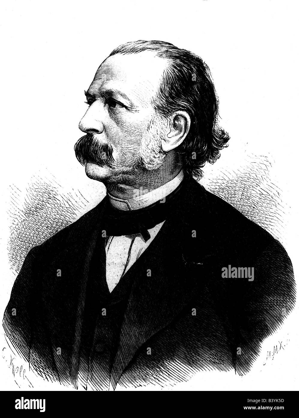 Fontane, Theodor, 30.12.1819 - 20.9.1898, deutscher Autor/Schriftsteller, Dichter, Portrait, Gravieren, nach Zeichnung von C. Kolb, 1883, Jahrhundert, Artist's Urheberrecht nicht gelöscht werden Stockfoto