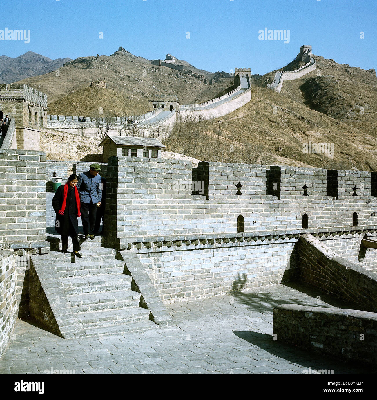 Geografie/Reisen, China, chinesische Mauer, Nankou-Pass, Befestigung, Grenzlinie, Grenzverlauf, Kregellat, UNESCO, Weltkulturerbe, Stockfoto