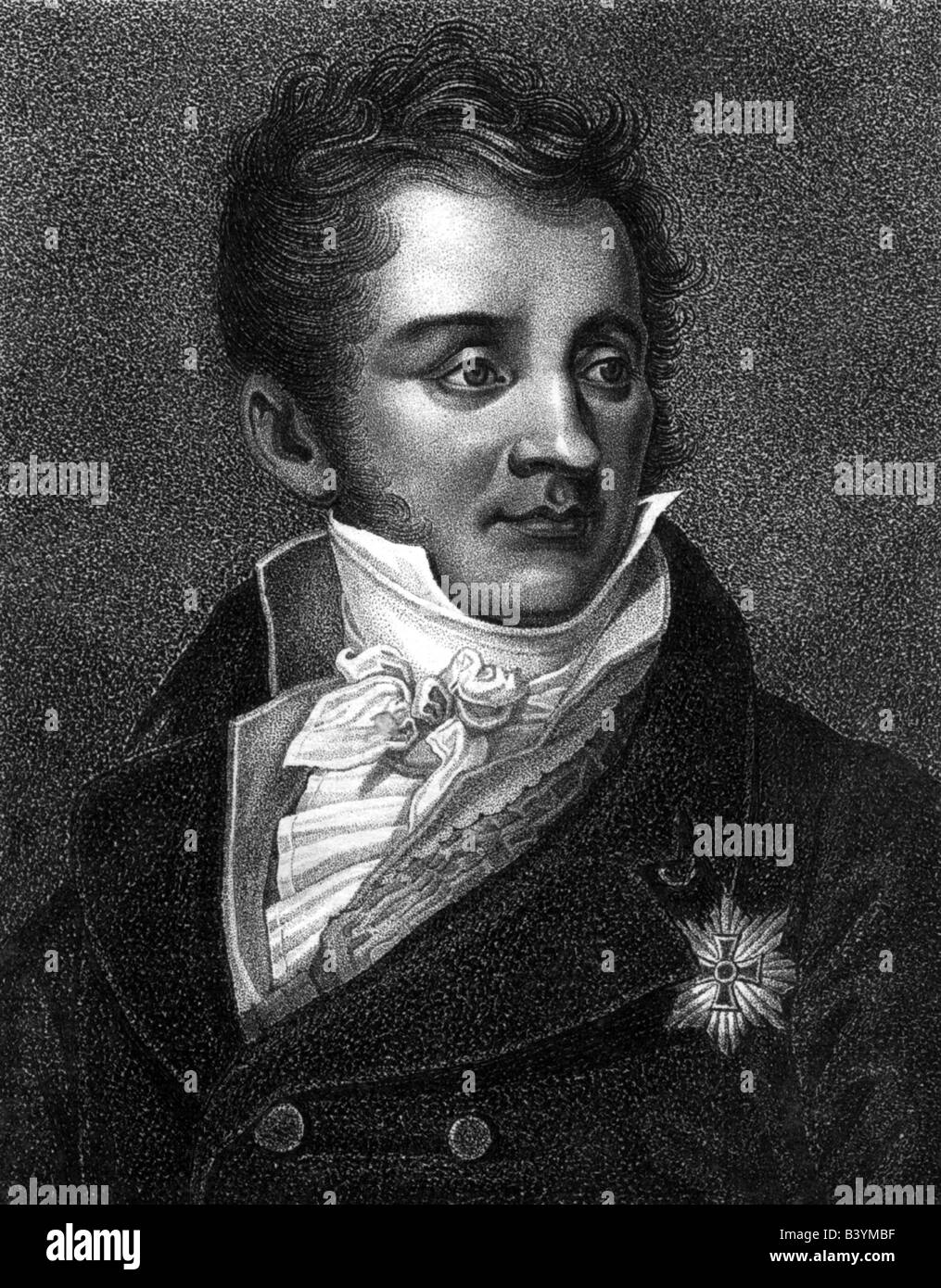 Czartoryski, Adam Jerzy Fürst, 14.1.1770-15.7.1861, polnischer Politiker, Porträt, Stahlstich von Falke, Jahrhundert, Artist's Urheberrecht nicht gelöscht werden Stockfoto