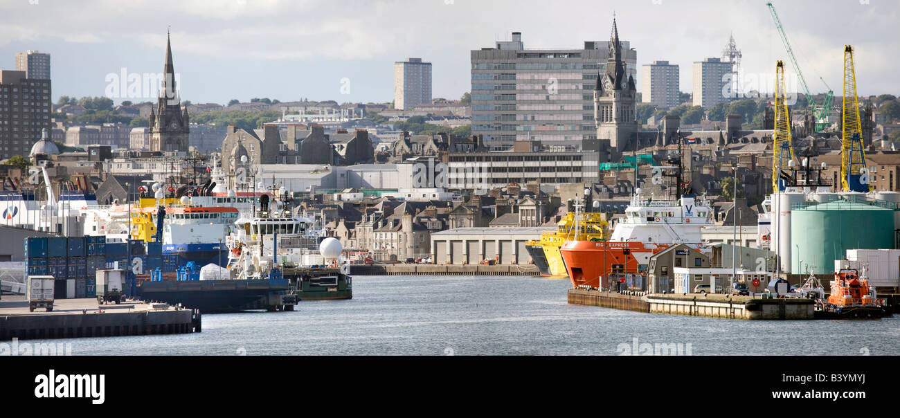 Aberdeen Hafen der Stadt, Hafen und Docks, Schiffe, Schifffahrt, off-shore Öl port Hauptstadt Europas, Aberdeenshire, Schottland, Großbritannien Stockfoto