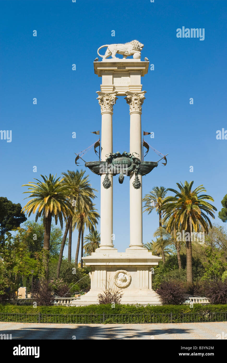 Monumento de Cristobal Colon, Sevilla, Andalusien, Spanien Stockfoto