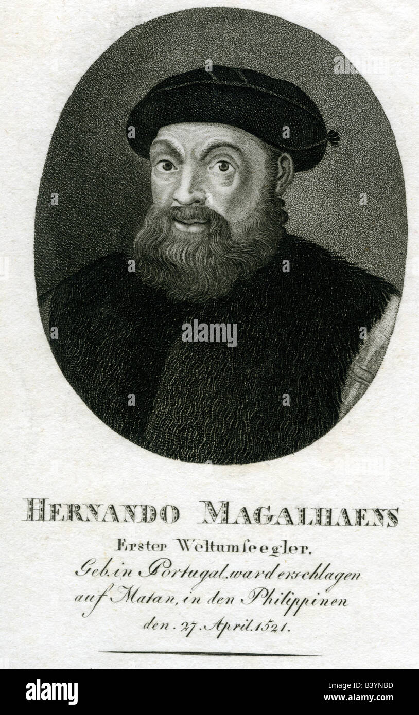 Magellan, Ferdinand, circa 1480 - 27.4.1521, Portugiesisch sailor, Porträt, Gravieren, 19. Jahrhundert, Fernao de Magalhaes, Portugal, Explorer, 16. Jahrhundert, Artist's Urheberrecht nicht gelöscht werden Stockfoto