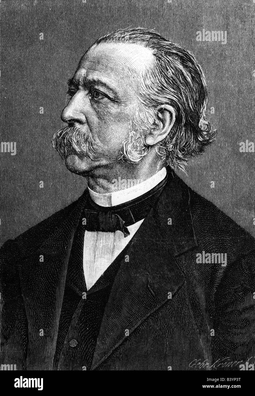 Fontane, Theodor, 30.12.1819 - 20.9.1898, deutscher Autor/Schriftsteller, Dichter, Porträt, nach Foto von Loeschner und Petsch, 1882, Gravur der Brüder Kolb, 19. Jahrhundert, Stockfoto