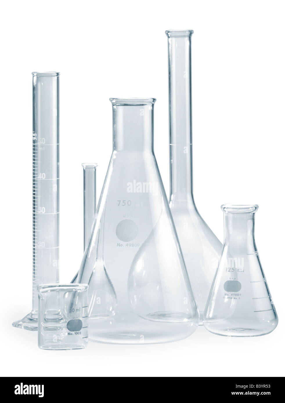 Leeres Glas Pyrex Becher wie in einem Labor einen Beschneidungspfad gesehen werden könnte, ist im Preis inbegriffen Stockfoto