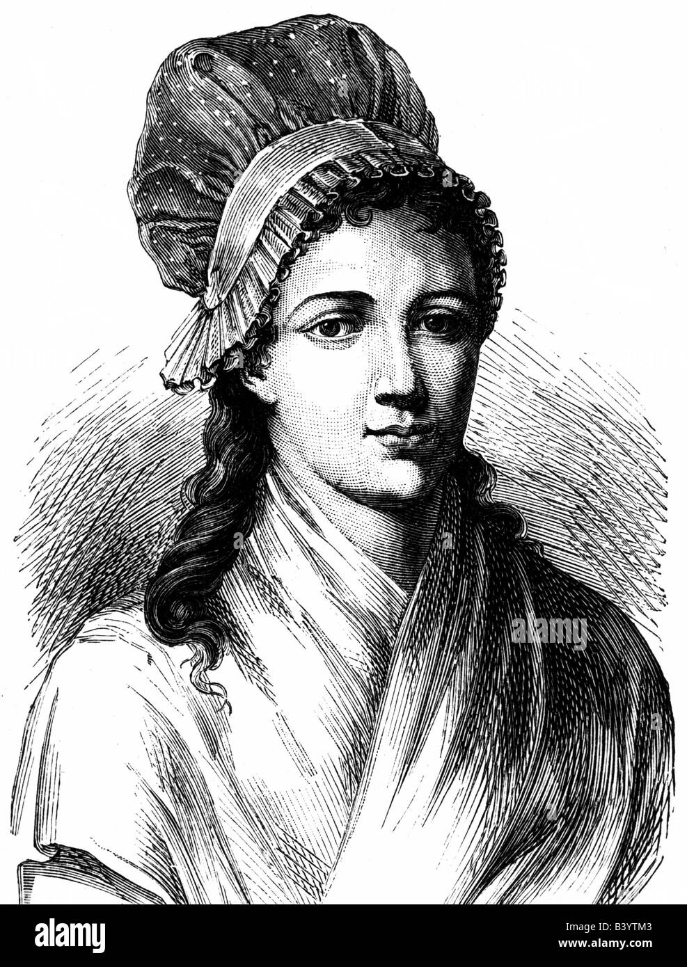 Corday d' Armans, Marie Alice Charlotte, 27.7.60-17.7. Jahrhundert, Porträt, Holzgravur, 19. Jahrhundert, Stockfoto