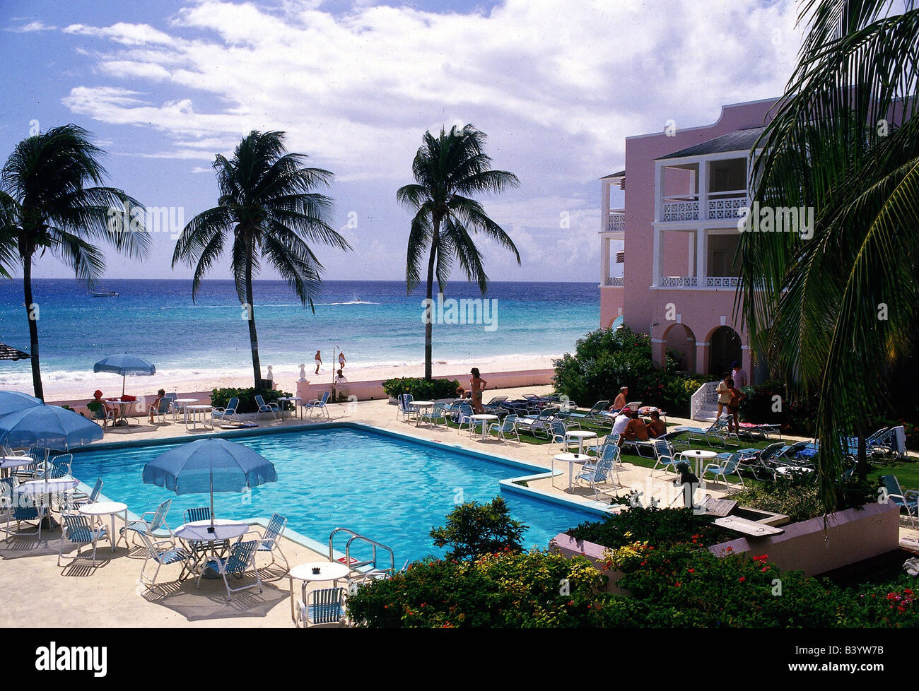 Geografie/Reisen, Barbados, Gastronomie, Hotel, South Palm Beach Club, Hotelbereich, kleine Antillen, Urlaub, Urlaub, Urlaub, Stockfoto