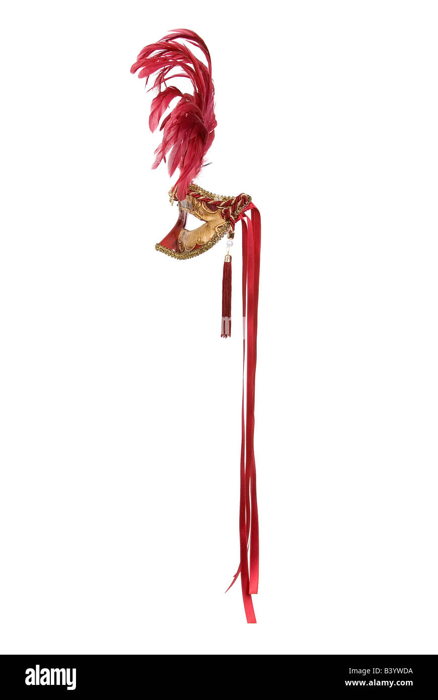 Eine schöne Carnivale Maske aus Venedig Italien isoliert auf weiß Stockfoto