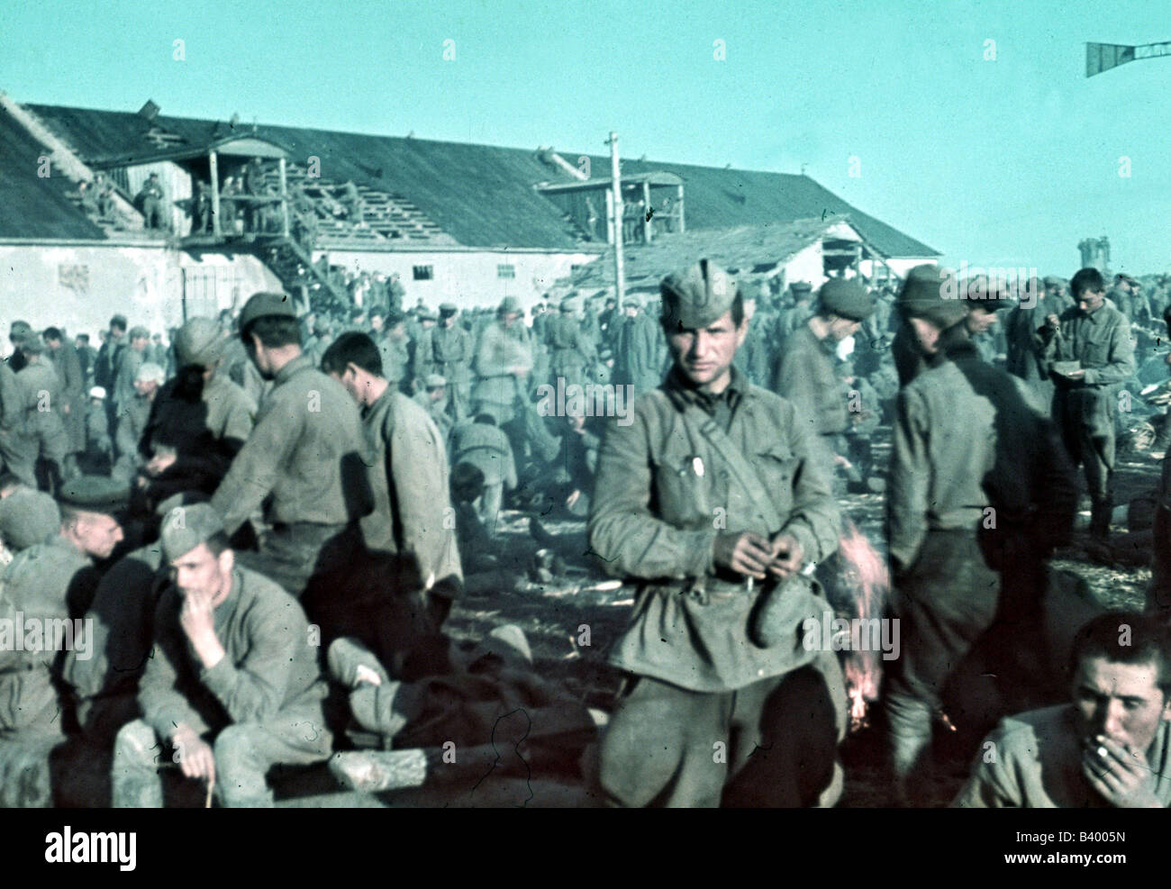 Ereignisse, Zweiter Weltkrieg / zweiter Weltkrieg, Russland 1941, nahmen nach der Schlacht von Uman, Ukraine, 10.8.1941, die sowjetischen Soldaten gefangen. Stockfoto
