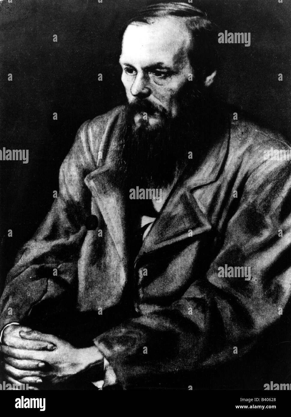 Dostojewski, Fjodor Michailovich, 11.11.181-2.1881, russischer Schriftsteller, Romanautor, halbe Länge, Malerei, Stockfoto