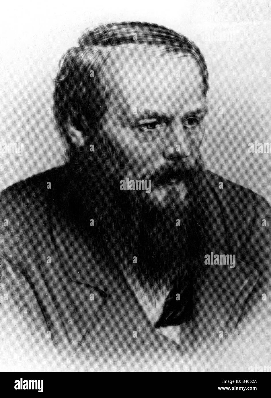 Dostojewski, Fyodor Michailovich, 11.11.181 - 9.2.1881, russischer Schriftsteller, Romanautor, Porträt, nach Kollotyp von A. F. Dressler, Stockfoto