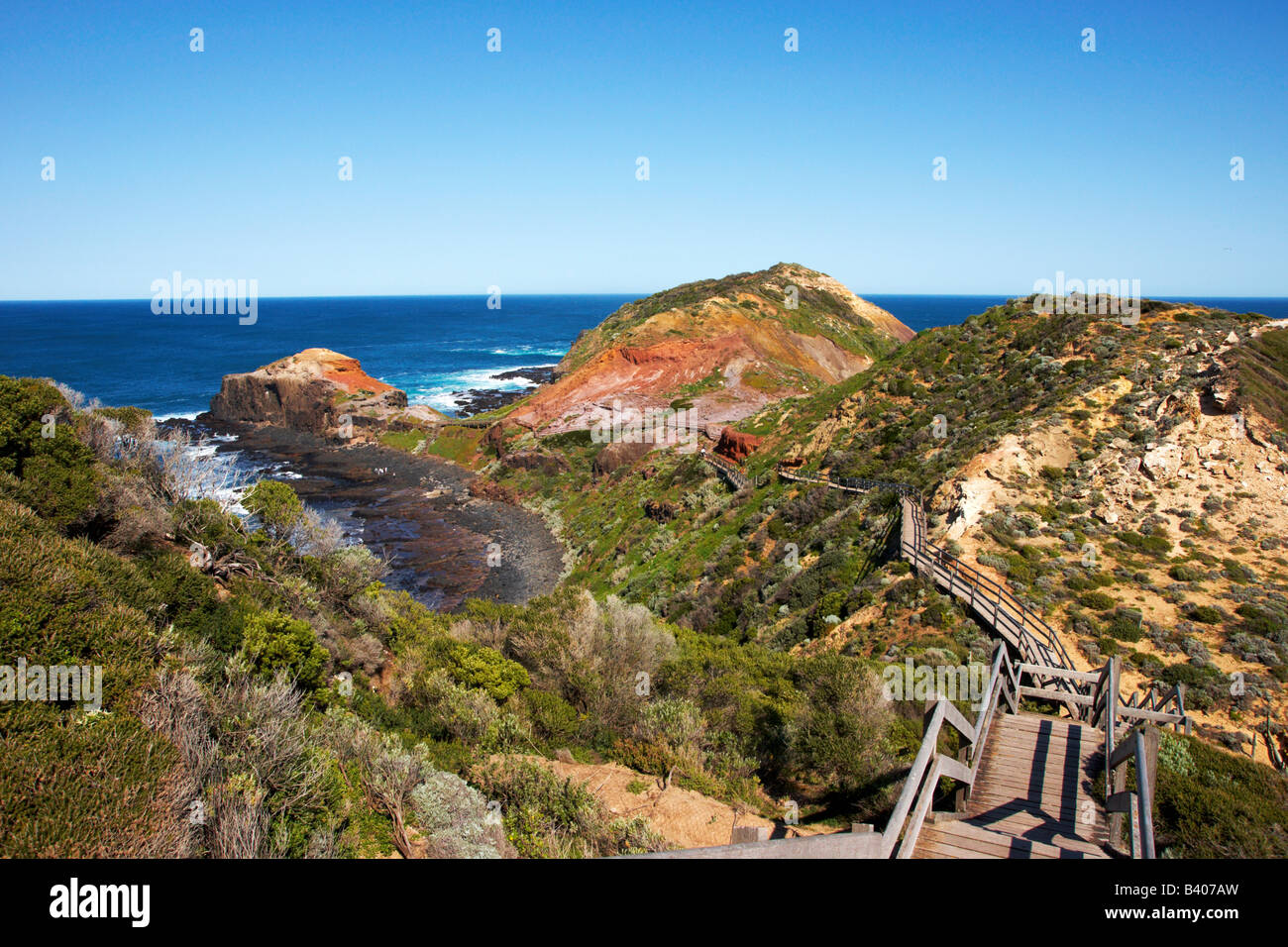 Cape Schanck auf der Mornington-Halbinsel Victoria Australia ist ein beliebtes Touristenziel für es, Schönheit und Robustheit. Stockfoto